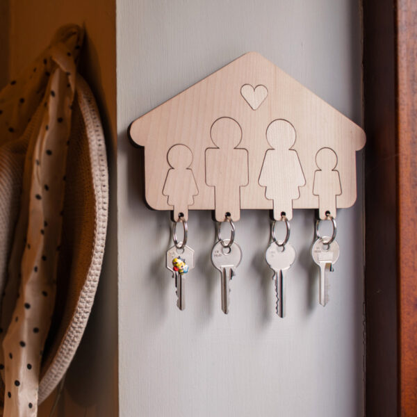 Home Sweet Home Wooden Family Key Holder