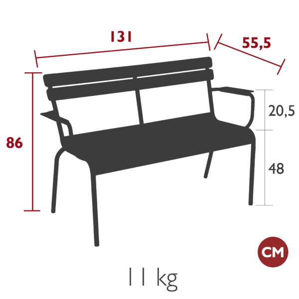 Fermob Luxembourg Garden Bench 2 seater