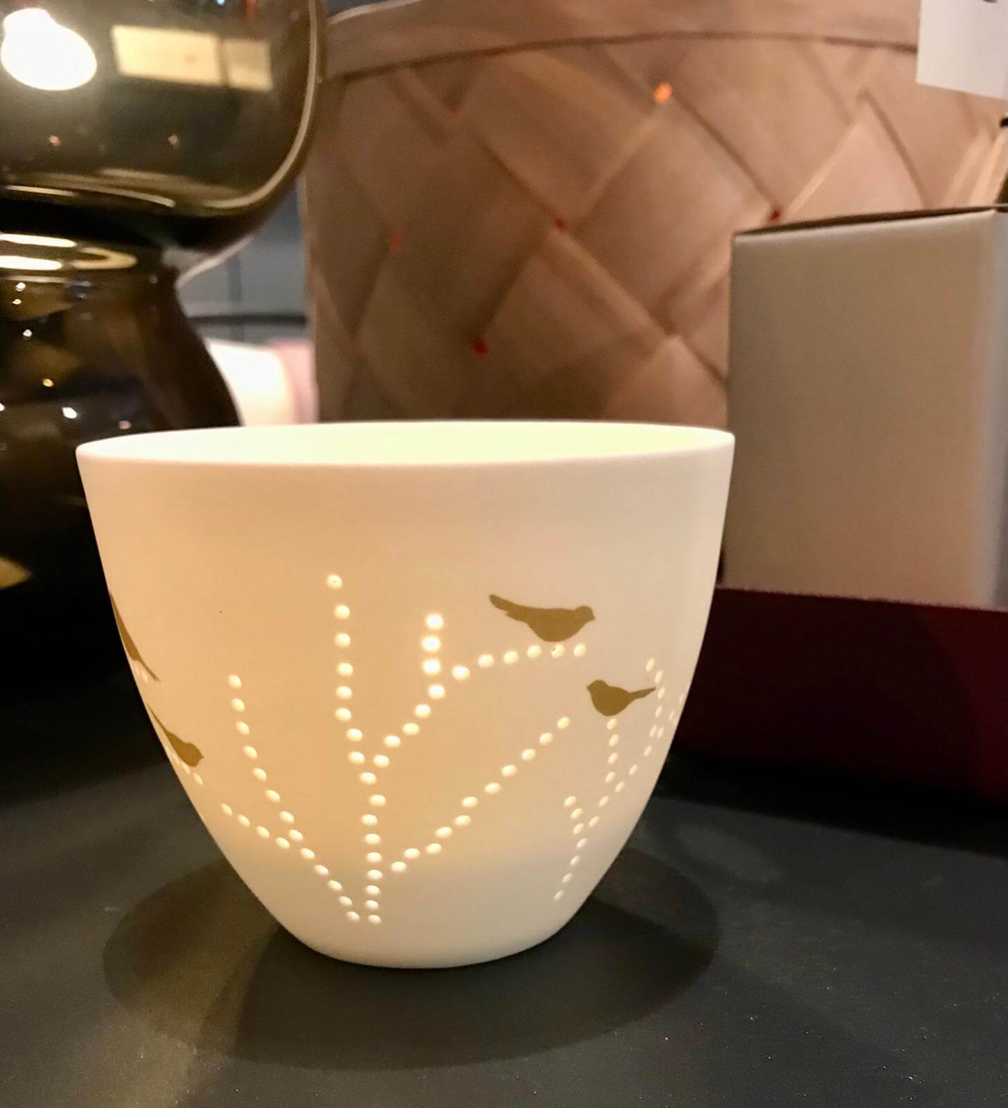 Porcelain Tealight with Birds