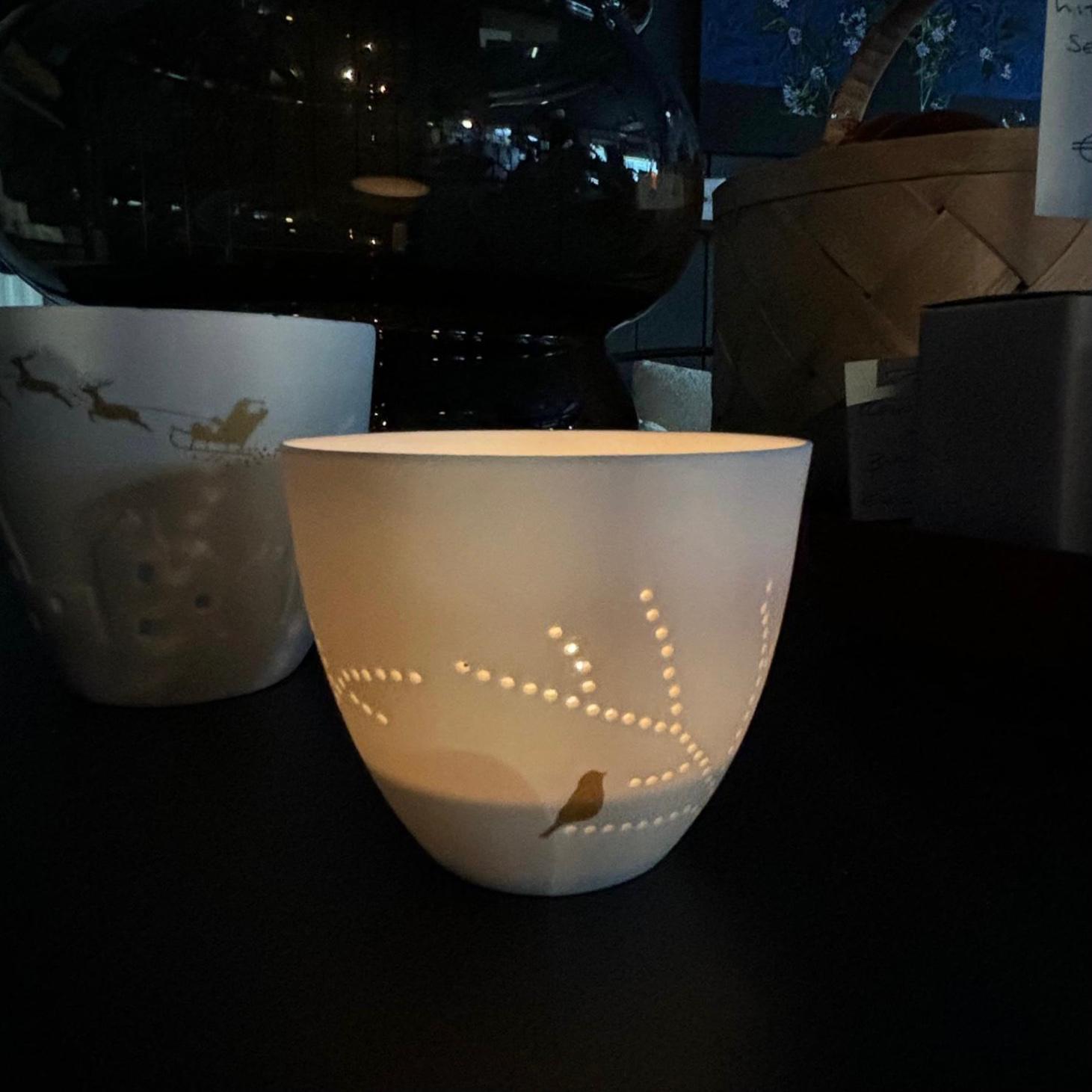 Porcelain Tealight with Birds